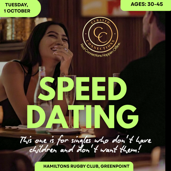 1 Oct - Childfree Speed Dating - Ages 30-45- CPT